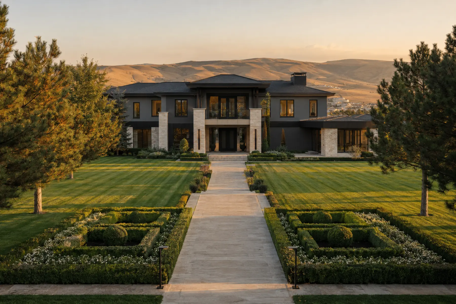 İncek villa bahçesi peyzaj projesi